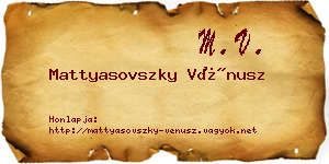 Mattyasovszky Vénusz névjegykártya